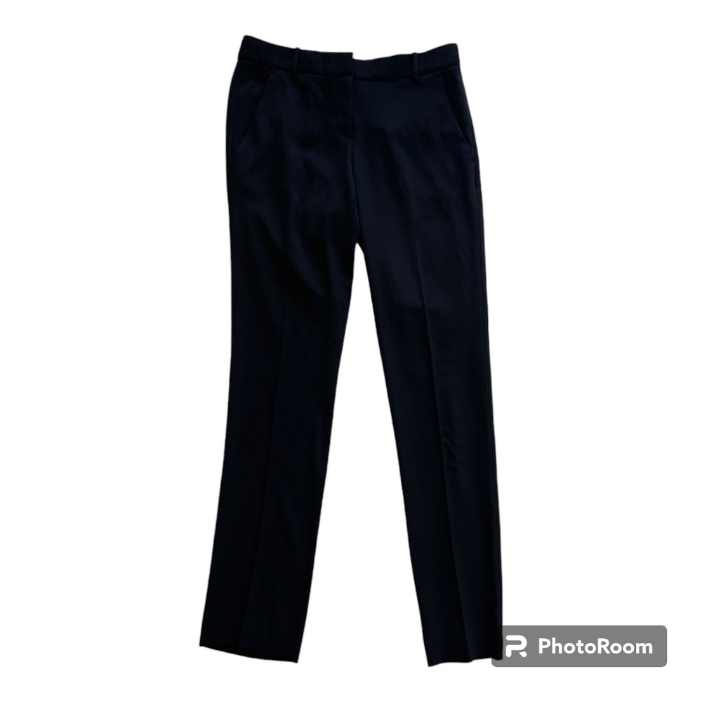 Theory wool/silk blend dressy straight-leg black pants size 4